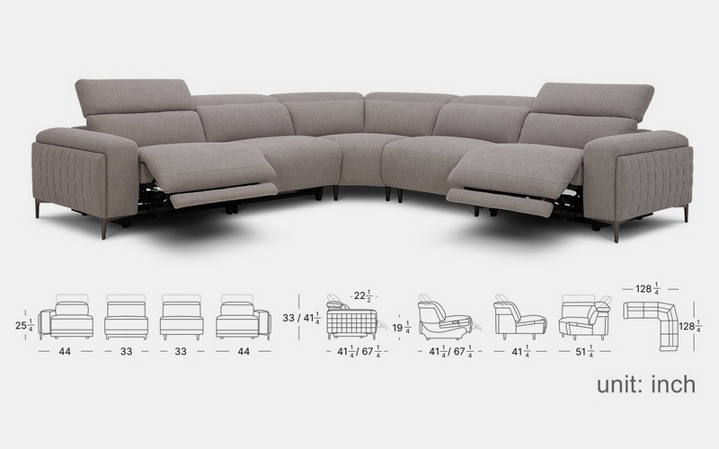 Lavandula Modern Motion Reclining Sectional