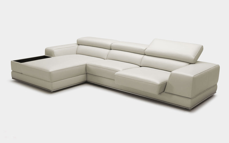 Geranium Modern Motion Leather Sectional with Storage