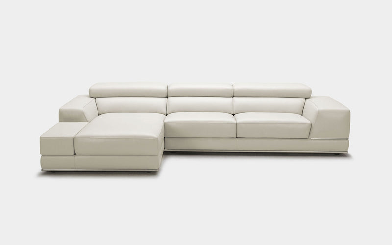 Geranium Modern Motion Leather Sectional with Storage