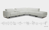 Lily 6pc Modern Motion Recliner with Ottoman