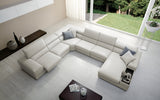 Geranium Modern Motion Leather Sectional with Storage