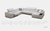 Geranium Modern Motion Leather Sectional with Storage