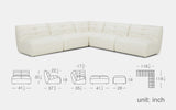 Dimension  | Italian Leather | Corus Modern Motion Sectional Sofa | Mofit Home Furniture